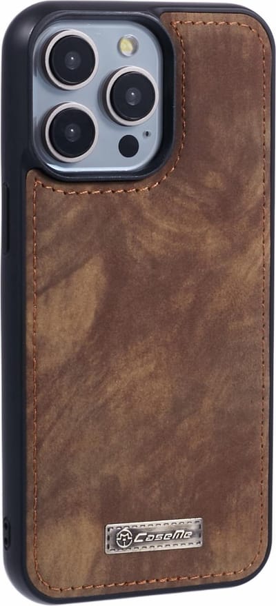 Caseme Geschikt voor iPhone 15 Pro Max hoesje - Backcover - Bruin