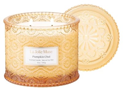 Luxe Herfst Geurkaars met 2 Lonten - 340 g - 60 Uur Brandtijd - Perfect voor Cadeaus en Thuisdecoratie