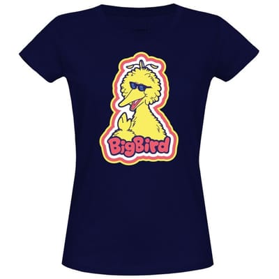 Sesame Street T-shirt - Bibo Big Bird - M tot XL - voor Vrouwen - navy