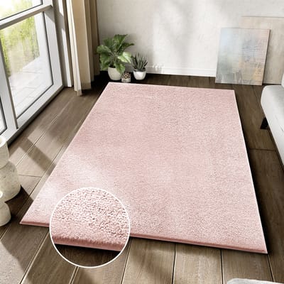 Tapiso Cuddle Vloerkleed Roze Antislip Hoogpolig Woonkamer 300x400