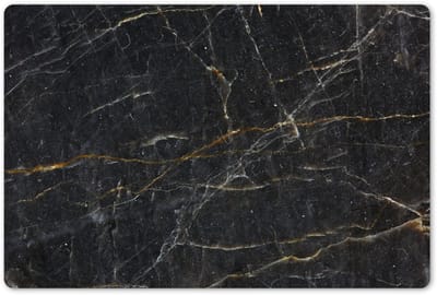 Placemats 45x30 cm - Placemat kunststof - 1 stuk - Marmer - Zwart - Goud - Grijs - Marmerstructuur - Borden onderleggers - Decoratie voor op tafel - Keuken tafeldecoratie accessoires - Vinyl onderlegger - Tafelversiering