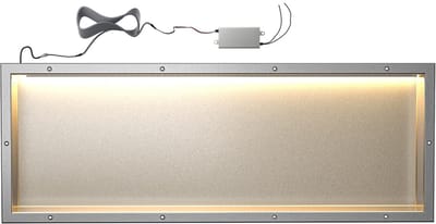 NTHProducts - LED Verlichting Douchebak - Ingebouwde Plank - Zilver - Badkamer Niche - Makkelijk te Installeren - Modern Design