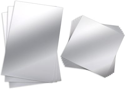 Zelfklevende Acryl Spiegels - Flexibele Spiegeltegels - Handwerk Decoratie - Met Beschermfolie - 9 stuks - Zilver