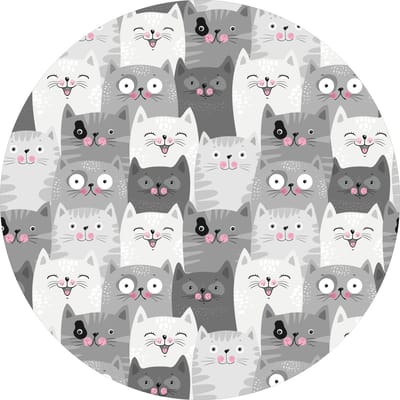 Vinyl | Vloerkleed vinyl rond | Kitty | 95 cm Rond