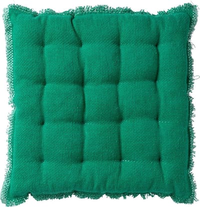 Dutch Decor - BURTO - stoelkussen 40x40 cm - gewassen katoen - Emerald - groen - Zitkussen