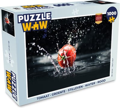 Puzzel Tomaat - Groente - Stilleven - Water - Rood - Legpuzzel - Puzzel 1000 stukjes volwassenen