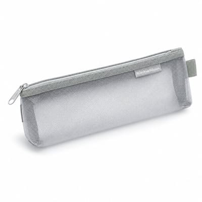BukkitBow - Transparante Etui - Nylon Pennenzak met Metalen Rits - Moderne School en Kantoor Toilettas 21x9cm