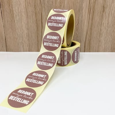 Sticker Bedankt voor je leuke bestelling rol 500 stuks - webshop sticker - bedanksticker bestelling - sluitsticker verpakking