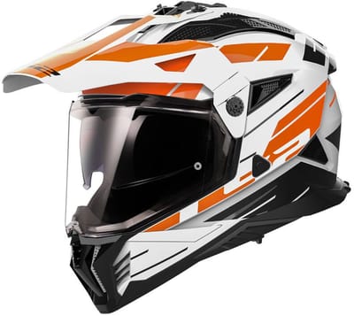 LS2 MX702 Pioneer II Namib Wit Oranje Adventure Helm - Maat L - Helm