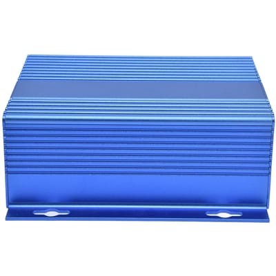 Boîte Électrique en Alliage d'Aluminium Projet Boîtier de Jonction Boîtier Divisé 61x147x155mm Bleu Mat