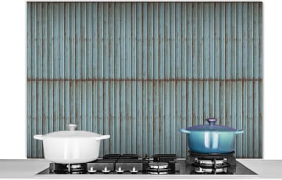 Spatscherm keuken 120x80 cm - Kookplaat achterwand Rustiek - Golfplaat - Roest print - Patronen - Muurbeschermer - Spatwand fornuis - Hoogwaardig aluminium
