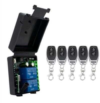 Draadloze afstandsbedieningsontvanger van 433 MHz, 2 kanalen, AC 85-256V relais, geschikt voor garagedeuren, verlichting en gordijnen.