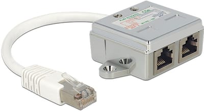Delock RJ45 Port Doubler 1 x RJ45 plug to 2 x RJ45 jack (2 x Ethernet)