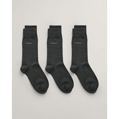 Gant Sokken Solid Mercerized Cotton Subtle Logo Antraciet / male