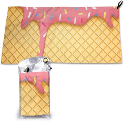 Sneldrogende Handdoek - Microvezel Doek - Reizen en Sport - Compact Opvouwbaar - 40x80 cm - IJs en Wafelpatroon