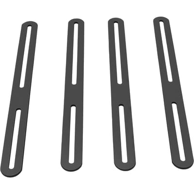 4 Pièces Plaque de Support Plate Réparatrice Réglable avec Fente Support de Fixation de Réparation Droite Connecteurs pour Meubles en Bois Noir