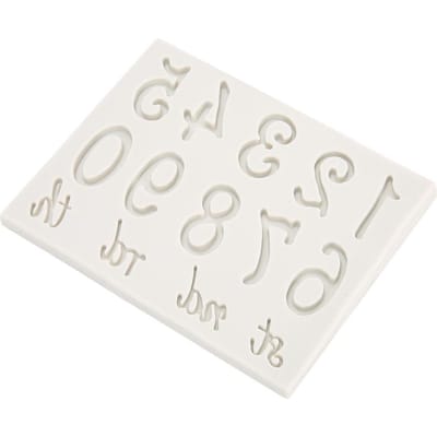 Moule en Silicone Motif Numéro Alphabet Ménager Antiadhésif Gâteau Fondant Chocolat Moule d'Artisanat Gris white