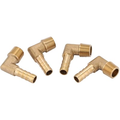 4Pcs Brass Male Thread Elbow Hose Tail Barb Connector Fitting G14  8mm