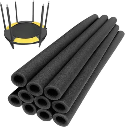Trampoline paalhoezen - Stok beschermers - Veiliger spelen - Weerbestendig schuim - 10 stuks - Zwart