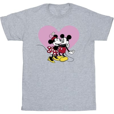 Disney Heren Mickey Mouse Love Languages T-Shirt (Sportgrijs)