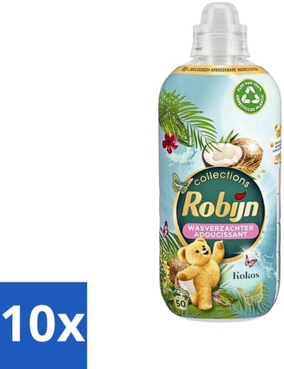Robijn Collections - Wasverzachter - Kokos - 1,25L - 50 Wasbeurten - Bulkverpakking - 10 stuks