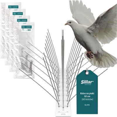Sillar 4x Duivenpinnen 50 cm - Vogelverjager - 60 Roestvrijstalen Spikes - Duivenverjager - Vogelwering - Anti-Vogel Pinnen