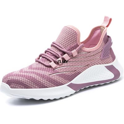 Veiligheidsschoenen Dames Stalen neus Sneakers Ademend Lichtgewicht Werklaarzen Anti-smash Anti-lek Vrouwen Veiligheidswerkschoenen Dames 40 gray
