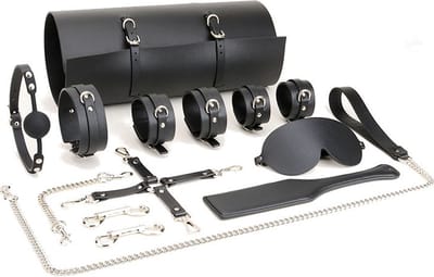 Nooitmeersaai - BDSM - Bondage set - Extreme - Sex Toys voor Koppels zwart compleet 10-delig