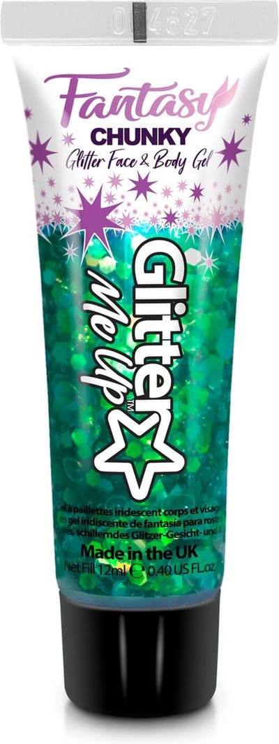 Paintglow Fantasy Chunky Glitter - Gezicht & body gel - Festival glitters - Face jewels - Make up - Leprechaun Luck Groen - 12ml