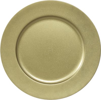Othmar Decorations Kaarsenbord - goud glitters - D33 cm - kunststof - kaarsen onderborden
