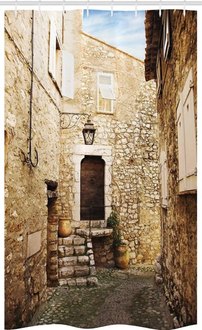 ABAKUHAUS Douchegordijn – Cobble Street – Crème, 120x180 cm