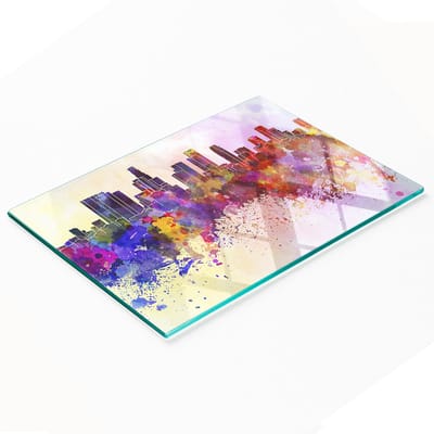Los Angeles Multifunctionele Decoratieve Keukenplank van Gehard Staal 80x52 cm