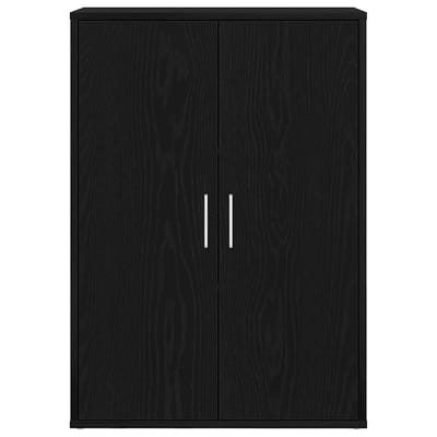vidaXL - Dressoir - Zwart - Eiken - 60 - x - 31 - x - 84 - cm - Bewerkt - hout