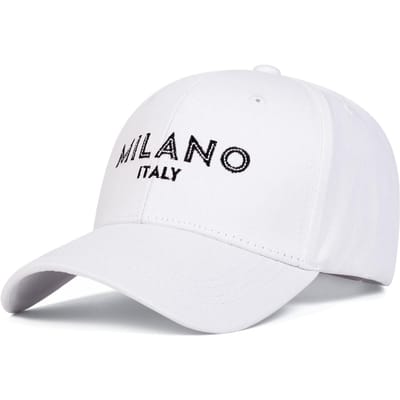 Unisex Milano Letter Borduur Baseballpetten Lente Herfst Buiten Verstelbare Casual Petten Zonbescherming Pet white