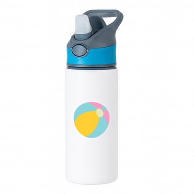 Hacebo® - Strandbal waterfles met rietje blauw - Sport - Sporters - Strand - beachbal - volleybal - water fles - 650ML