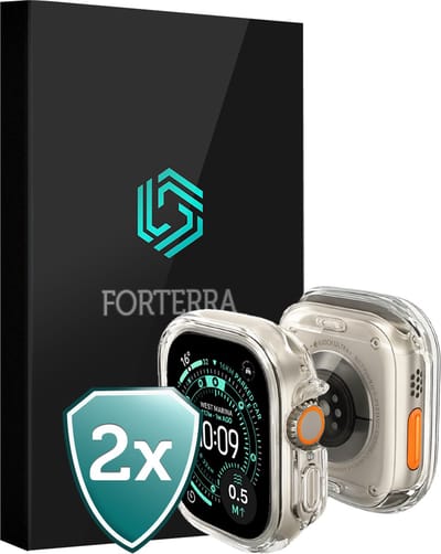 Hoesje - 2 Stuks Geschikt voor Apple Watch Ultra 3 (49 mm) - Sterk & Shockproof - Siliconen Case Cover - Smartwatch Full Bumper Hoes - Transparant