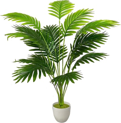 Kunstpalm - Decoratie plant - Woonkamer decoreren - Levensecht uiterlijk - 80 cm - Groen