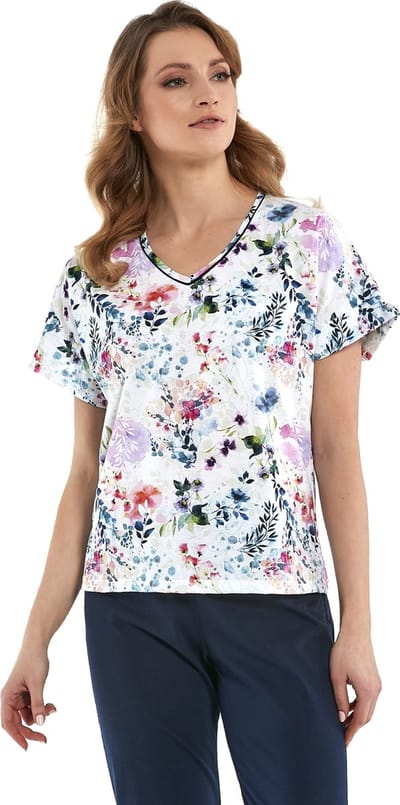 Cornette Katoenen Pyjama Dames Volwassenen | Korte Mouw 7/8 Lange Broek | Pyama Dames Volwassenen | Katie 821/258 4XL