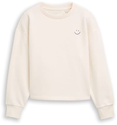 Tom Tailor - Sweatshirt met print op de rug - Maat 128 - Gardenia White
