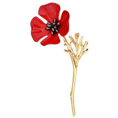Klaproos broche Vintage broche Dameskleding Accessoires Saffloer broche Jasspeld broche Accessoires Vrouwelijke klaproosbloem Cadeau goud
