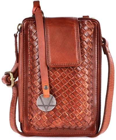 Echt Leren Kleine Crossbody Tas voor Dames – Telefoontasje met Verstelbare & Afneembare Schouderband