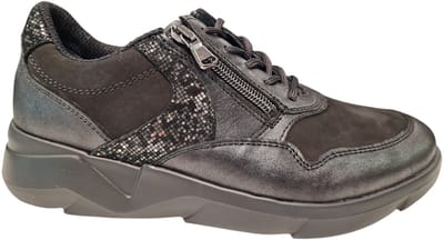 Waldlaufer Zwarte Leren Dames Sneakers - Zwart - 36.5