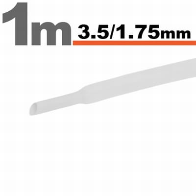 15× 1 Meter Krimpkous Wit 3,5 / 1,75 mm – 15 Stukken Van 1 Meter – Warmtekrimpbuis Voor Isolatie En Kabelbescherming – Geschikt Voor Elektrische Installaties En Reparaties [11021W]