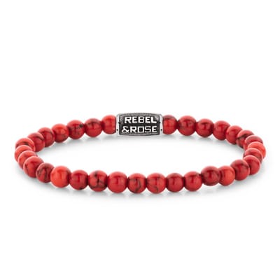 Rebel & Rose armband Red Delight Vintage 6mm unisex RR-60118-V