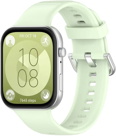 By Qubix - Siliconen bandje met gesp - Lichtgroen - geschikt voor Huawei Watch Fit 5 / 4 / 3