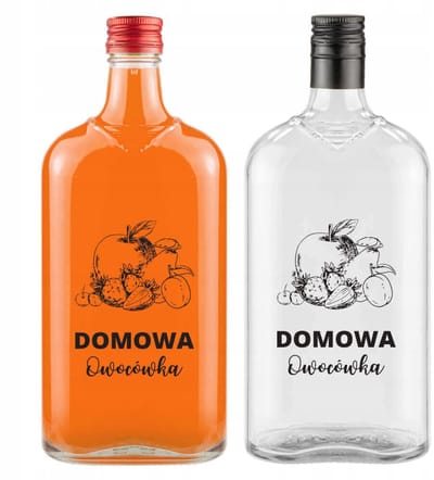 Bimberek KLASYK Serie - Glazen Fles - 500ml - Met Nadruk - Voor Alcohol of Sappen
