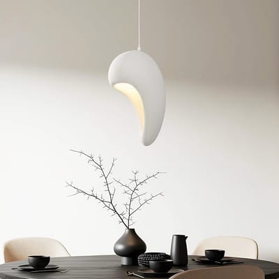 LumenXL Wabi Sabi hanglamp Hana - wit steeneffect - Ø28 x 50 cm