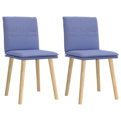 vidaXL - Eetkamerstoelen - 2 - st - stof - jeansblauw