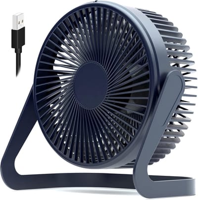 fan (6 inch) USB desk fan 2 snelheden sterke luchtstroom stille werking wieg vloer fan 360 graden draagbare draagbare persoonlijke tafel fan voor