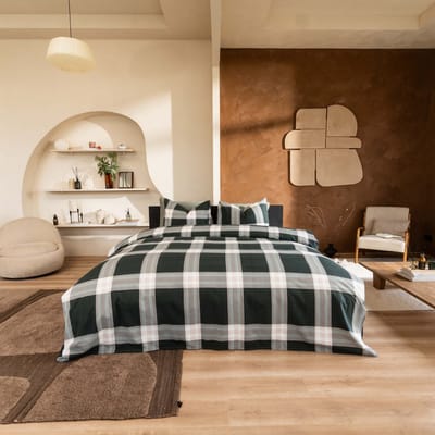 Kayori Magome Dekbedovertrek Flanel - 200x200-220 + 2 slopen - Tweepersoons - Heerlijk warm - Blauw